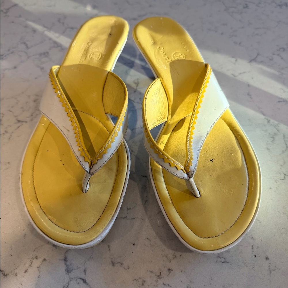 Cole Haan Yellow and White Sandals. Size 7.5.